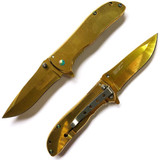 Spring Assisted Folding Knife - Gold (SJ-1020-GD)