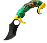 Tiger-USA® Spring Assisted Scorpion Tail Green and Yellow