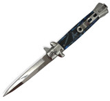 Folding Knife Black & BLUE Silver blade