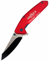 Tiger USA Spring Action Red Folding knife tanto TRUMP