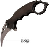 Tiger USA® Karambit Genuine Damascus Steel Spring Assisted Blade Black