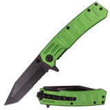 Bullet Time 8 Inch Super Spring Assisted Knife - Green