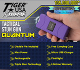 Purple Small Quantum Tiger USA Xtreme Stun Gun 96V with Leather Case