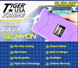 Tiger-USA Xtreme® 96 Mill Light Purple Rechargeable Stun Gun & Flash Light