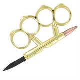 Knockout Knucks Full Metal Jacket - Bullet Knuckle Knife Gold