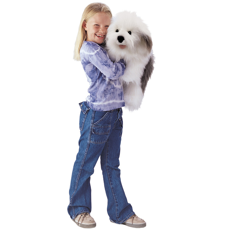 Burattino A Mano Folkmanis Sheepdog (cane Pastore), Peluche Realistico E Premiato