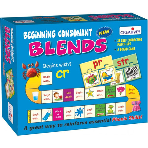 A great way to reinforce essential phonic skills
Develops the phonic sounds to blend them together to form words
25 self correcting match ups and board game
