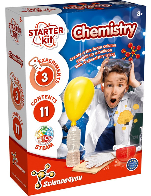 Chemistry Starter Kit
Create a fun foam column and fill up a balloon with a chemistry trick
Everything you need for 3 experiments Chemistry Starter Kit
Create a fun foam column and fill up a balloon with a chemistry trick
Everything you need for 3 experiments