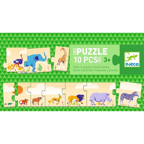 A frieze puzzle of 10 pieces.
Learn about sizes as you complete the puzzle from smallest to largest
Self correcting pieces form a perfect puzzle.
Length of the puzzle together 85 cm.
Ages 3+ years A frieze puzzle of 10 pieces.
Learn about sizes as you complete the puzzle from smallest to largest
Self correcting pieces form a perfect puzzle.
Length of the puzzle together 85 cm.
Ages 3+ years