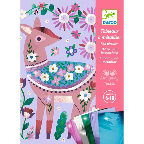 Create 4 beautiful foil pictures with this fun kit from Djeco.
Use the included tool to reveal the sticky surface, then apply the foil to the designated area.
Includes 15 sheets of colourful foil, 4 pictures and instruction book
Ages 6 years+ Create 4 beautiful foil pictures with this fun kit from Djeco.
Use the included tool to reveal the sticky surface, then apply the foil to the designated area.
Includes 15 sheets of colourful foil, 4 pictures and instruction book
Ages 6 years+