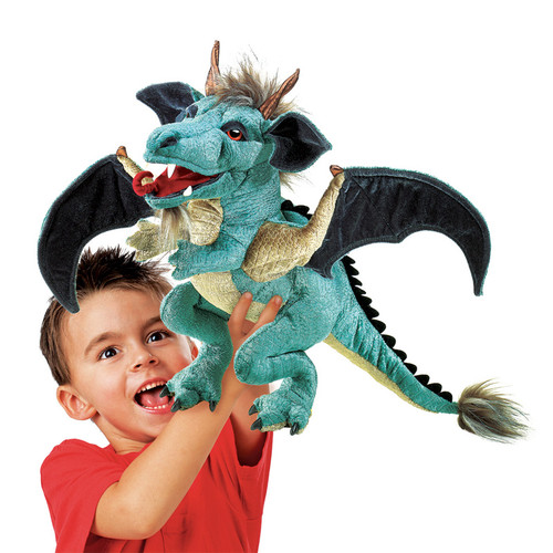 The Folkmanis Sky Dragon Hand Puppet is a mesmerizing creature that enhances the ethereal look of any performance.
With rich detailing, this spectacular dragon features a movable mouth, forelegs, and velvet wings that seem ready to take flight.
Whether you’re using it for stage theater, storytelling, teaching, daycare, or imaginative play, this whimsical puppet is sure to captivate hearts and minds.
It comfortably slips over your hand
Let this champion of mythical creatures guide your journey into realms of fantasy!
Ages 3 years+ The Folkmanis Sky Dragon Hand Puppet is a mesmerizing creature that enhances the ethereal look of any performance.
With rich detailing, this spectacular dragon features a movable mouth, forelegs, and velvet wings that seem ready to take flight.
Whether you’re using it for stage theater, storytelling, teaching, daycare, or imaginative play, this whimsical puppet is sure to captivate hearts and minds.
It comfortably slips over your hand
Let this champion of mythical creatures guide your journey into realms of fantasy!
Ages 3 years+