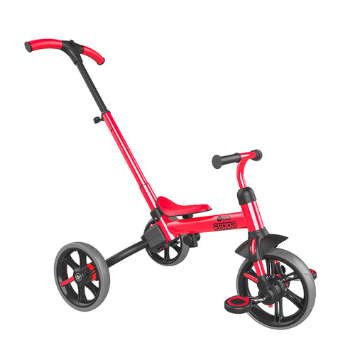 Transform Your Child’s Riding Experience!
The YVelo Flippa Trike 4-in-1 is the ultimate ride-on toy that grows with your child. Designed to adapt to your child’s development, this versatile trike easily converts from a push trike to a balance bike, offering four exciting ways to ride:
Push Trike Mode: Perfect for beginners, this mode features a handle for parents to guide and steer, ensuring a safe and enjoyable ride.
Classic Trike Mode: With three wheels for stability, your child can pedal independently, building confidence and coordination.
Push Bike Mode: Fold the rear wheels together and reinsert the parent’s handle to help your child transition from trike to bike with added support.
Balance Bike Mode: Remove the pedals and parent’s handle to transform the trike into a two-wheeled balance bike, perfect for mastering balance and preparing for a traditional bike.
Key Features:
Adjustable Handlebar and Seat: Grows with your child, ensuring a comfortable fit from ages 2 to 5.
Durable Construction: Made from high-quality materials to withstand the rigors of active play.
Lightweight Design: Easy for parents to carry and maneuver.
Maximum Rider Weight: 55 lbs (25 kg).
The YVelo Flippa Trike 4-in-1 is more than just a trike; it’s a journey of growth and adventure. Watch your child develop essential motor skills and confidence with each stage of riding. Get ready to twist, flip, and ride into endless fun!
Ages 2 years+ Transform Your Child’s Riding Experience!
The YVelo Flippa Trike 4-in-1 is the ultimate ride-on toy that grows with your child. Designed to adapt to your child’s development, this versatile trike easily converts from a push trike to a balance bike, offering four exciting ways to ride:
Push Trike Mode: Perfect for beginners, this mode features a handle for parents to guide and steer, ensuring a safe and enjoyable ride.
Classic Trike Mode: With three wheels for stability, your child can pedal independently, building confidence and coordination.
Push Bike Mode: Fold the rear wheels together and reinsert the parent’s handle to help your child transition from trike to bike with added support.
Balance Bike Mode: Remove the pedals and parent’s handle to transform the trike into a two-wheeled balance bike, perfect for mastering balance and preparing for a traditional bike.
Key Features:
Adjustable Handlebar and Seat: Grows with your child, ensuring a comfortable fit from ages 2 to 5.
Durable Construction: Made from high-quality materials to withstand the rigors of active play.
Lightweight Design: Easy for parents to carry and maneuver.
Maximum Rider Weight: 55 lbs (25 kg).
The YVelo Flippa Trike 4-in-1 is more than just a trike; it’s a journey of growth and adventure. Watch your child develop essential motor skills and confidence with each stage of riding. Get ready to twist, flip, and ride into endless fun!
Ages 2 years+