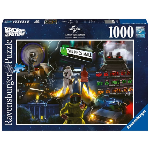 Travel through time with the Ravensburger Back to the Future 1000 Piece Puzzle!
This exciting puzzle features a vibrant and detailed scene inspired by the iconic movie trilogy, showcasing the DeLorean time machine and memorable moments from the films. The intricate artwork and vivid colors will captivate puzzlers of all ages.
Crafted with Ravensburger's renowned quality, this puzzle is made from extra-thick cardboard and fine linen-structured paper to create a glare-free image and a satisfying puzzling experience. The 1000-piece puzzle is perfect for teenagers, adults, and all puzzle enthusiasts, providing just the right level of challenge to keep your mind engaged and entertained.
Puzzle dimensions: 70 x 50 cm (27.6 x 19.7 inches)
Whether you're looking for a fun and nostalgic activity for yourself or a delightful gift for a Back to the Future fan, the Ravensburger Back to the Future 1000 Piece Puzzle is sure to inspire and entertain. Travel through time with the Ravensburger Back to the Future 1000 Piece Puzzle!
This exciting puzzle features a vibrant and detailed scene inspired by the iconic movie trilogy, showcasing the DeLorean time machine and memorable moments from the films. The intricate artwork and vivid colors will captivate puzzlers of all ages.
Crafted with Ravensburger's renowned quality, this puzzle is made from extra-thick cardboard and fine linen-structured paper to create a glare-free image and a satisfying puzzling experience. The 1000-piece puzzle is perfect for teenagers, adults, and all puzzle enthusiasts, providing just the right level of challenge to keep your mind engaged and entertained.
Puzzle dimensions: 70 x 50 cm (27.6 x 19.7 inches)
Whether you're looking for a fun and nostalgic activity for yourself or a delightful gift for a Back to the Future fan, the Ravensburger Back to the Future 1000 Piece Puzzle is sure to inspire and entertain.