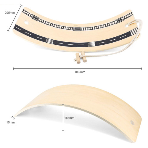 Enhance playtime and physical development with the VG Wooden Balancing Board!

Expertly crafted from durable, high-quality wood, this versatile balancing board offers endless opportunities for imaginative play and active fun.

Its smooth, curved design encourages children to engage their core muscles, improve balance, and develop coordination while having a great time.

Ideal for open-ended play, this balancing board can transform into anything your child imagines—a bridge, a slide, a rocking chair, or even a cozy reading nook. Built to inspire creativity and promote physical activity, it’s perfect for children aged 3 years and up.

Whether it’s a day of energetic movement or a moment of quiet imagination, the VG Wooden Balancing Board is a timeless toy that grows with your child. Make it an essential part of your little one’s playtime and developmental journey.

Comes with removable road and train track tape! This feature adds an extra layer of imaginative play, allowing children to create their own tracks and scenarios while using the board. It's a fantastic addition for open-ended play and creativity.

Ages 3 years+