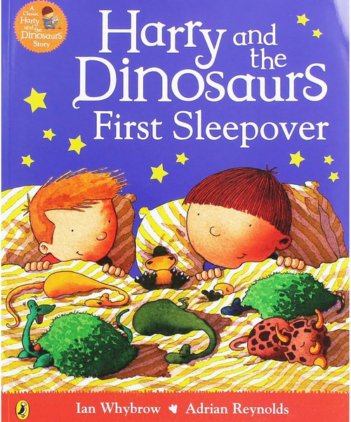 Harry and the Dinosaurs: First Sleepover by Adrian Reynolds is a charming picture book that captures the excitement and challenges of a first sleepover.

When Harry and his dinosaurs visit Jack's house, they have a roaringly good time—until night falls and things go bump in the dark. Luckily, Harry's friends are there to help him feel safe and enjoy the adventure.

Perfect for children aged 2 to 5, this beautifully illustrated book is part of the beloved Harry and the Dinosaurs series.

It makes an ideal bedtime story, combining fun, friendship, and a touch of bravery.

A must-have for young readers and fans of Harry's dinosaur-filled escapades!