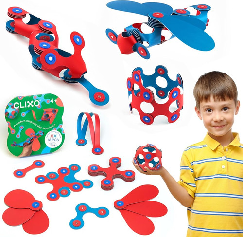 The Clixo Itsy Pack in Flamingo and Turquoise is a modern magnetic play experience designed for creativity and fun.

This pack includes 18 magnetic pieces in 6 unique shapes, along with a quick start guide to inspire imaginative play.

Perfect for kids aged 4 and up, it allows endless possibilities for constructing 3D creations from flexible 2D shapes using powerful magnets.

Compact and portable, the Itsy Pack is ideal for stacking, packing, and playing on the go.

18 Flexible Pieces: Includes unique shapes allowing for limitless creative possibilities.

Magnetic Connections: Strong, secure magnets make it easy to snap pieces together and build 3D structures.

Multisensory Play: Engages visual, tactile, and spatial skills, making it an excellent educational tool.

Portable Fun: Lightweight and compact design makes it easy to take your Clixo creations on the go.

Eco-Friendly Materials: Made from top-quality, recyclable materials that are safe for kids.

Whether you’re at home or on the move, the Window Pack is perfect for sparking creativity and providing hours of fun.

Ideal for children aged 4 and up, this playset is a fantastic gift for birthdays, holidays, or just because!