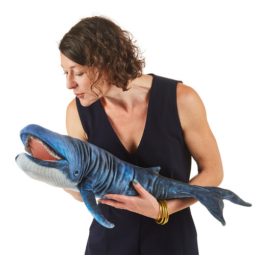 The Folkmanis Blue Whale Puppet  is a stunning, lifelike ocean companion designed for storytelling and imaginative play! 

This gorgeous puppet will swim into your heart. Crafted for storytime with a movable mouth and 68cm in length.

Features:
- Movable mouth for expressive storytelling.
- Custom-printed blue skin with a white underbelly for a realistic look.
- Soft plush fabric for a cuddly feel.
- Large 68 cm length—perfect for dramatic ocean adventures!

Dimensions: Length: 69 cm x Height 15 cm x Width 41 cm

Ages 3+ years.

Ideal for puppet shows, interactive storytelling, and pretend play.
