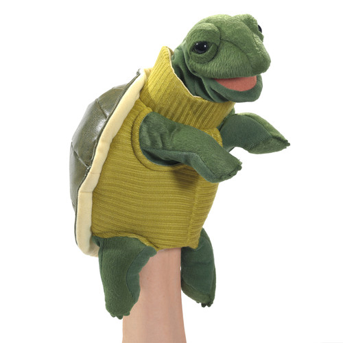 Bring storytelling to life with the Turtleneck Turtle Puppet!

This charming turtle is dressed in the perfect turtleneck, ready for adventures—whether it's skiing in the mountains, crawling through the woods, or cozying up by the fire.

With a movable mouth and front legs, this puppet is perfect for imaginative play and interactive fun.

Features:
Movable mouth and front legs for expressive storytelling
Soft, high-quality materials for a realistic feel

Perfect for ages 3+ 

Dimensions: 13cm (L) x 30cm (H) x 20cm (W)

Let your creativity take the lead with this adorable turtle puppet, an ideal companion for puppet shows, playtime, and educational activities!