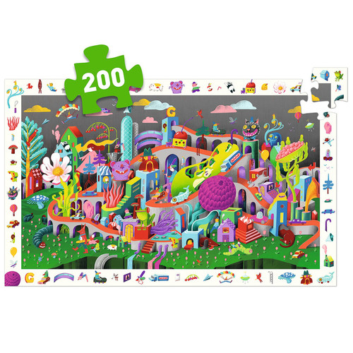 Step into a whimsical world with the Djeco Crazy Town 200pc Observation Puzzle!
This delightful puzzle is perfect for children aged 6 and up, offering both fun and educational value.
The set includes:
200 Colorful Puzzle Pieces: Each piece reveals a fantastical city filled with quirky characters and vibrant scenes.
Observation Game: Once the puzzle is complete, challenge your child to find items from the border within the main picture, enhancing their attention to detail and concentration.
Included Poster: Use the poster as a helpful guide or a charming decoration for your child’s room.
Measuring 61 x 38 cm when assembled, this puzzle is made from high-quality, FSC-certified paper, ensuring durability and sustainability.
The Crazy Town Observation Puzzle is a fantastic way to develop problem-solving skills and spark imagination.
Let your child explore the crazy, colorful world of Crazy Town! Step into a whimsical world with the Djeco Crazy Town 200pc Observation Puzzle!
This delightful puzzle is perfect for children aged 6 and up, offering both fun and educational value.
The set includes:
200 Colorful Puzzle Pieces: Each piece reveals a fantastical city filled with quirky characters and vibrant scenes.
Observation Game: Once the puzzle is complete, challenge your child to find items from the border within the main picture, enhancing their attention to detail and concentration.
Included Poster: Use the poster as a helpful guide or a charming decoration for your child’s room.
Measuring 61 x 38 cm when assembled, this puzzle is made from high-quality, FSC-certified paper, ensuring durability and sustainability.
The Crazy Town Observation Puzzle is a fantastic way to develop problem-solving skills and spark imagination.
Let your child explore the crazy, colorful world of Crazy Town!