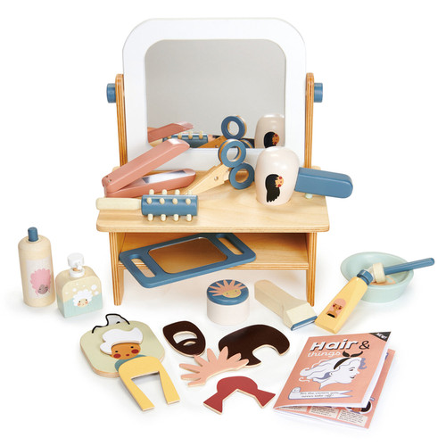 Step into style with the Hair Salon Set – where creativity meets confidence in every snip and swirl!
Let your little stylist’s imagination run wild with this beautifully crafted wooden hair salon set.
Designed in gender-neutral tones to welcome all budding hairdressers, this set includes everything needed for a full day of pampering and play.
From a tabletop swivel mirror and magnetic inspiration board to a full suite of salon tools, kids can role-play real-world scenarios while developing social and communication skills.
With 17 salon accessories—including a hairdryer, straighteners, scissors, clippers, styling products, and even a fold-out magazine—this set transforms any playroom into a bustling beauty studio.
The magnetic face board and six interchangeable hairstyles add a delightful twist to every makeover.
Product Highlights:
- 17-piece wooden hair salon set with realistic styling tools
- Includes magnetic face board with 6 hairstyles and fold-out magazine
- Encourages imaginative role-play and social skill development
- Crafted from sustainable wood with non-toxic finishes
- Suitable for ages 3+
- Dimensions: 27.5cm (L) x 31.5cm (H) x 17.5cm (W)
Whether styling dolls or friends, this set is a cut above the rest—perfect for little creatives ready to shine. Step into style with the Hair Salon Set – where creativity meets confidence in every snip and swirl!
Let your little stylist’s imagination run wild with this beautifully crafted wooden hair salon set.
Designed in gender-neutral tones to welcome all budding hairdressers, this set includes everything needed for a full day of pampering and play.
From a tabletop swivel mirror and magnetic inspiration board to a full suite of salon tools, kids can role-play real-world scenarios while developing social and communication skills.
With 17 salon accessories—including a hairdryer, straighteners, scissors, clippers, styling products, and even a fold-out magazine—this set transforms any playroom into a bustling beauty studio.
The magnetic face board and six interchangeable hairstyles add a delightful twist to every makeover.
Product Highlights:
- 17-piece wooden hair salon set with realistic styling tools
- Includes magnetic face board with 6 hairstyles and fold-out magazine
- Encourages imaginative role-play and social skill development
- Crafted from sustainable wood with non-toxic finishes
- Suitable for ages 3+
- Dimensions: 27.5cm (L) x 31.5cm (H) x 17.5cm (W)
Whether styling dolls or friends, this set is a cut above the rest—perfect for little creatives ready to shine.