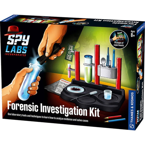 Thames & Kosmos Spy Labs: Forensic Investigation Kit – Unleash Your Inner Detective!

Step into the thrilling world of forensic science with the Spy Labs: Forensic Investigation Kit by Thames & Kosmos.

Perfect for curious minds aged 8 and up, this hands-on STEM toy transforms kids into real-life sleuths, using authentic scientific techniques to crack make-believe cases.

Interactive Crime-Solving Fun: Analyze fingerprints, inspect invisible ink, and test unknown powders and liquids.
STEM Learning Through Play: Explore chemistry and physics with engaging experiments that build critical thinking and observation skills.
Complete Forensic Lab Setup: Includes UV flashlight, fingerprint powder, chromatography tools, pH test strips, and more.
Story-Driven Investigations: Each experiment is paired with an exciting mystery to solve, making learning immersive and fun.
Hands-Free Functionality: Plastic clips hold tools or notes, keeping your mini-investigator focused and organized.
What’s Inside the Kit?
Large laboratory station
UV light for secret message detection
Fingerprint analysis tools
Chromatography materials
pH testing supplies
Fluorescent solution components
Instruction manual with mystery stories


Ready to crack the case? Add the Spy Labs: Forensic Investigation Kit to your cart and let the investigations begin!

Ages 8 years+