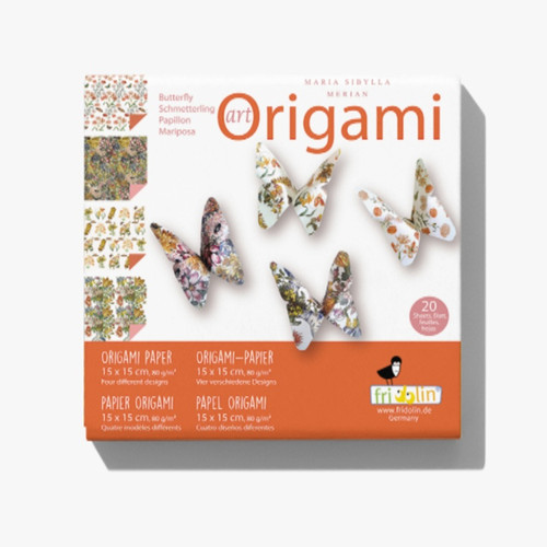 Art Origami – Maria Sibylla Merian Butterfly | Fridolin Germany

Celebrate the beauty of nature and the elegance of historical illustration with this Art Origami Paper Set inspired by the botanical and entomological artwork of Maria Sibylla Merian. This set invites you to fold a delicate butterfly using paper adorned with Merian’s timeless designs.

Product Features:
20 sheets of premium origami paper (15cm x 15cm)
4 unique designs featuring Merian’s butterfly and botanical illustrations
Includes step-by-step folding instructions for a butterfly model
One-sided prints with complementary reverse tones
Supports mindfulness, concentration, and fine motor development
Ideal For:
Nature lovers and art history enthusiasts
Origami beginners and experienced crafters
Unique gifts for birthdays, holidays, or educational settings
DIY projects, classroom activities, and scrapbooking
Made in Germany by Fridolin:

Produced by Fridolin, a respected German brand known for merging fine art with creative play.