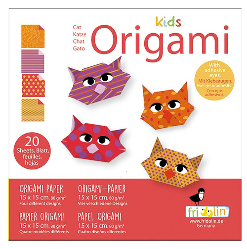 Kids Origami – Cat Craft Kit | Fridolin Germany

Unfold hours of fun with this charming Kids Origami Cat Set, designed to inspire creativity and mindfulness in children. With adorable feline-themed papers and easy-to-follow instructions, kids can create their own paper pets while building fine motor skills and focus.

Product Features:
20 sheets of origami paper (15cm x 15cm) in 4 cute cat designs
Includes step-by-step folding instructions for a cat model
Comes with novelty adhesive eyes to bring each cat to life
Encourages dexterity, concentration, and creative expression
Ideal for ages 6+
Ideal For:
Animal-themed crafts and classroom activities
Birthday gifts and party favors
Mindfulness play and screen-free fun
DIY cards, decorations, and art projects
Made in Germany by Fridolin:

Produced by Fridolin, a trusted German brand known for combining artistic design with educational play.