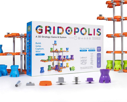 Step into the future of tabletop gaming with Gridopolis — a dynamic, 3D strategy game that combines building, thinking, and adapting in a way no flat board game ever could.

Designed for players aged 8 and up, Gridopolis challenges you to construct your own modular game board, then compete in a fast-paced battle of logic, movement, and spatial reasoning.

With rules that evolve and a board that grows as you play, Gridopolis is more than a game — it’s a STEM-powered experience that teaches critical thinking, planning, and creativity.

Perfect for classrooms, family game nights, and curious minds who love to build and strategize.

Game Features:

 Modular 3D grid system for endless configurations

 Encourages STEM learning and spatial reasoning

 Ideal for 2–4 players, ages 8+

 Rules and gameplay evolve with each round

 Great for classrooms, homeschoolers, and makerspaces

 Includes game pieces, instructions, and build guide

Whether you're a gamer, a builder, or a strategist, Gridopolis delivers a one-of-a-kind experience that grows with your imagination.