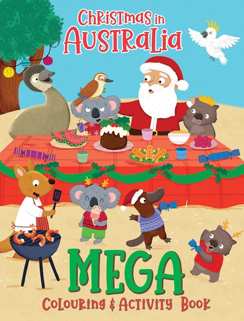 Join Santa and his Aussie animal mates for a bonza Christmas celebration! The Aussie Christmas – Mega Colouring Book is packed with 64 pages of festive fun, from koalas in Santa hats to kangaroos decorating gum trees.
With seasonal scenes, silly costumes, and heaps of activities, it’s the perfect way to keep little ones busy in the lead-up to Christmas.
 64 Pages of Festive Fun: Includes colouring pages, puzzles, and activities themed around an Australian Christmas.
 Aussie Animal Adventures: Features koalas, wombats, kangaroos, and more in holiday settings.
 Creative & Engaging: Supports fine motor skills, creativity, and seasonal storytelling.
 Kid-Friendly Format: Large pages and bold outlines make it easy for young artists to enjoy.
 Perfect Holiday Gift: Great for school holidays, stocking stuffers, or classroom giveaways. Join Santa and his Aussie animal mates for a bonza Christmas celebration! The Aussie Christmas – Mega Colouring Book is packed with 64 pages of festive fun, from koalas in Santa hats to kangaroos decorating gum trees.
With seasonal scenes, silly costumes, and heaps of activities, it’s the perfect way to keep little ones busy in the lead-up to Christmas.
 64 Pages of Festive Fun: Includes colouring pages, puzzles, and activities themed around an Australian Christmas.
 Aussie Animal Adventures: Features koalas, wombats, kangaroos, and more in holiday settings.
 Creative & Engaging: Supports fine motor skills, creativity, and seasonal storytelling.
 Kid-Friendly Format: Large pages and bold outlines make it easy for young artists to enjoy.
 Perfect Holiday Gift: Great for school holidays, stocking stuffers, or classroom giveaways.