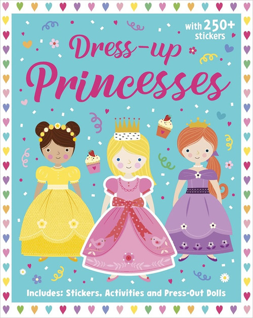 A charming sticker activity book with press-out dolls, stylish outfits, and royal scenes—perfect for kids aged 3+ who love imaginative play.

Every little princess will love designing outfits and decorating scenes in the Sticker Dress-Up Book – Princesses!

This beautifully illustrated activity book includes two press-out dolls and a royal ballroom background, plus pages of stickers featuring ballgowns, tiaras, shoes, and accessories.

It’s perfect for creative play, storytelling, and developing fine motor skills.

 Includes 2 Press-Out Dolls: Sturdy characters with tabbed outfits for mix-and-match fun.

 Over 200 Stickers: Dress your princesses in elegant gowns, sparkly shoes, and regal accessories.

 Interactive Scenes: Use the royal ballroom background for imaginative storytelling and play.

 Kid-Friendly Format: 16 pages + 6 sticker sheets + 1 press-out page in a 290mm x 231mm paperback with spot UV cover.

 Perfect Gift for Ages 3+: Great for birthdays, school holidays, or quiet creative time.