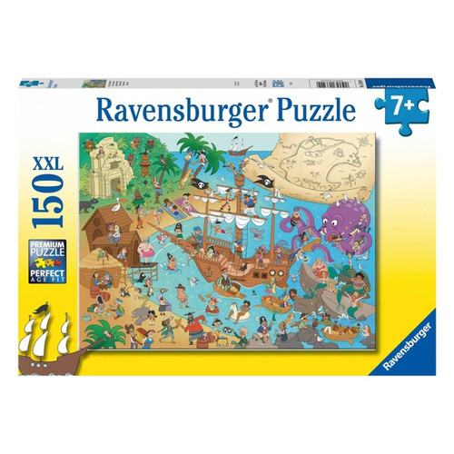 Set sail for adventure with the Ravensburger Pirate Island Puzzle.

This 100-piece jigsaw invites young explorers to discover a thrilling island scene filled with treasure chests, pirate ships, and swashbuckling characters.

Crafted with Ravensburger’s renowned quality, it’s the perfect mix of fun and challenge for kids.

Exciting design: Colorful pirate island illustration with ships, treasure, and adventurous pirates.

Premium Ravensburger quality: Sturdy cardboard and glare-free linen finish for a perfect fit.

Puzzle size: Completed puzzle measures approx. 49 x 36 cm.

Age suitability: Recommended for ages 6+; ideal for children who love adventure and storytelling.