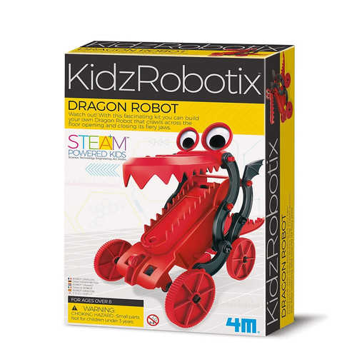 Watch out!
Build your very own Dragon Robot that crawls across the floor opening and closing its jaws.
Recommended Age: 8+ Watch out!
Build your very own Dragon Robot that crawls across the floor opening and closing its jaws.
Recommended Age: 8+