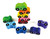 An educational puzzle that encourages the development of colour and number identification and also assists with hand eye-coordination.
Match the number dots to the numbers on the cars or match the car colours to the colour on the truck.
Ages: 18mths+