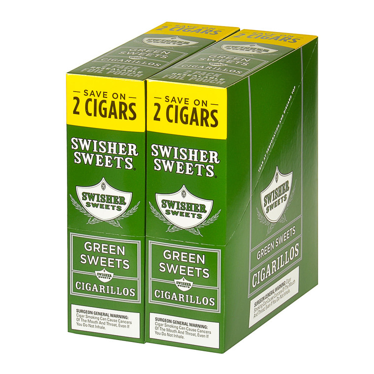 SWISHER SWEETS CIGARILLOS GREEN SWEET 2 FOR $1.29(60 CIGARS)