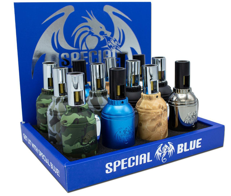Special Blue Grenade Torch - 12 Count Display