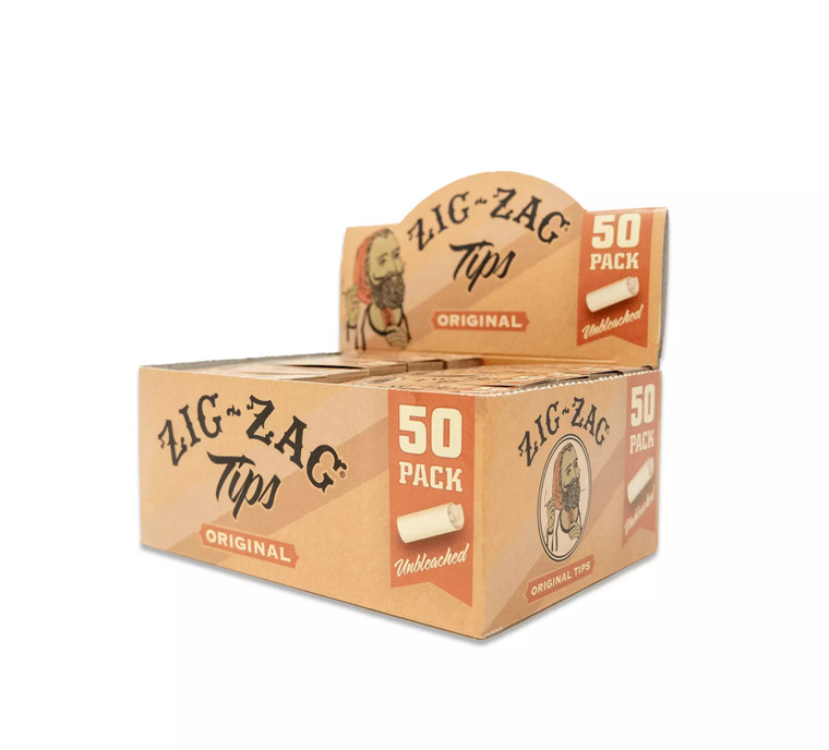 Zig-Zag Original Unbleached Tips 50 Pack Retailer Carton