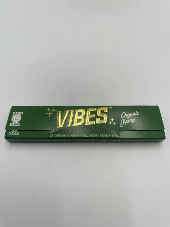 VIBES KING SIZE SLIM WITH TIPS ORGANIC HEMP ROLLING