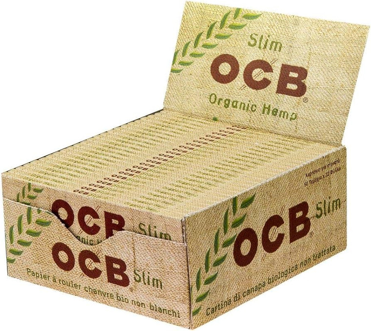 OCB Organic Hemp Rolling Papers King Size Slim Plus Tips 24/32 Ct. Box