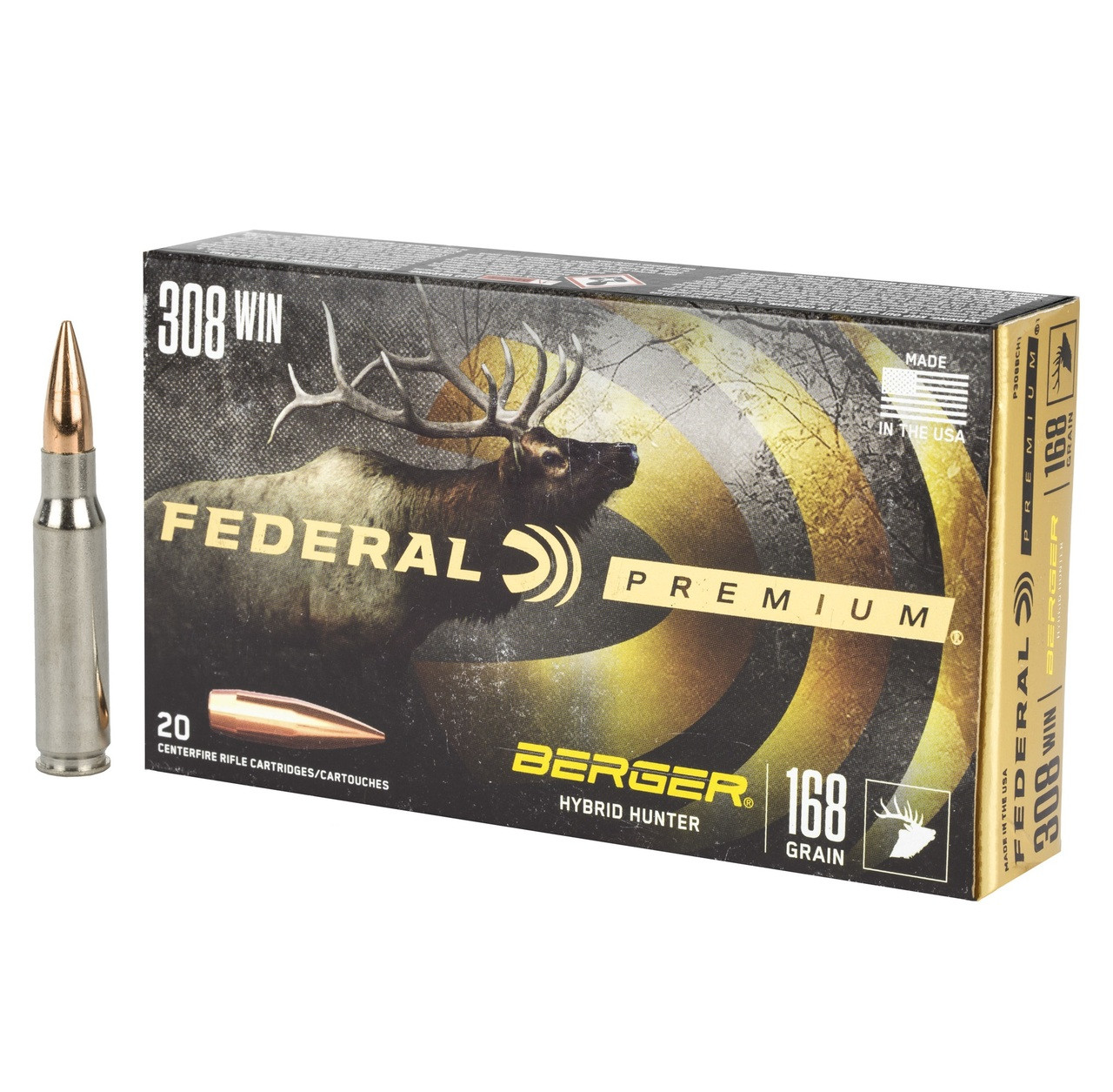 Federal Premium .308 Winchester 168gr Berger Hybrid Hunter 20/Box