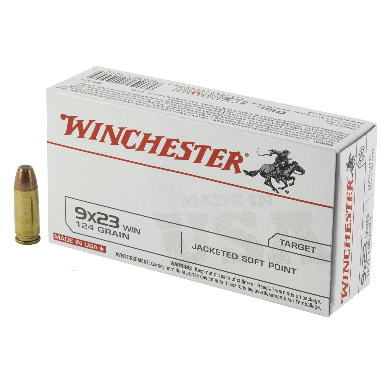Winchester USA Target 9x23mm Winchester Ammo 124gr Jacketed Soft