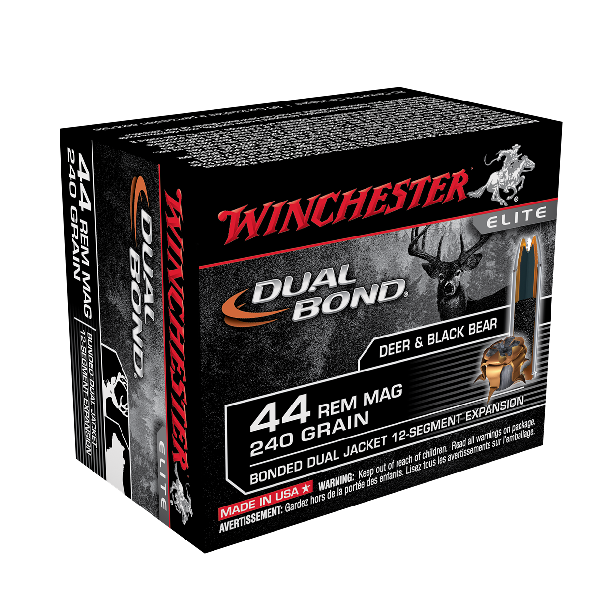 Winchester Dual Bond .44 Magnum 240gr Bonded Jacketed Hollow Point 20