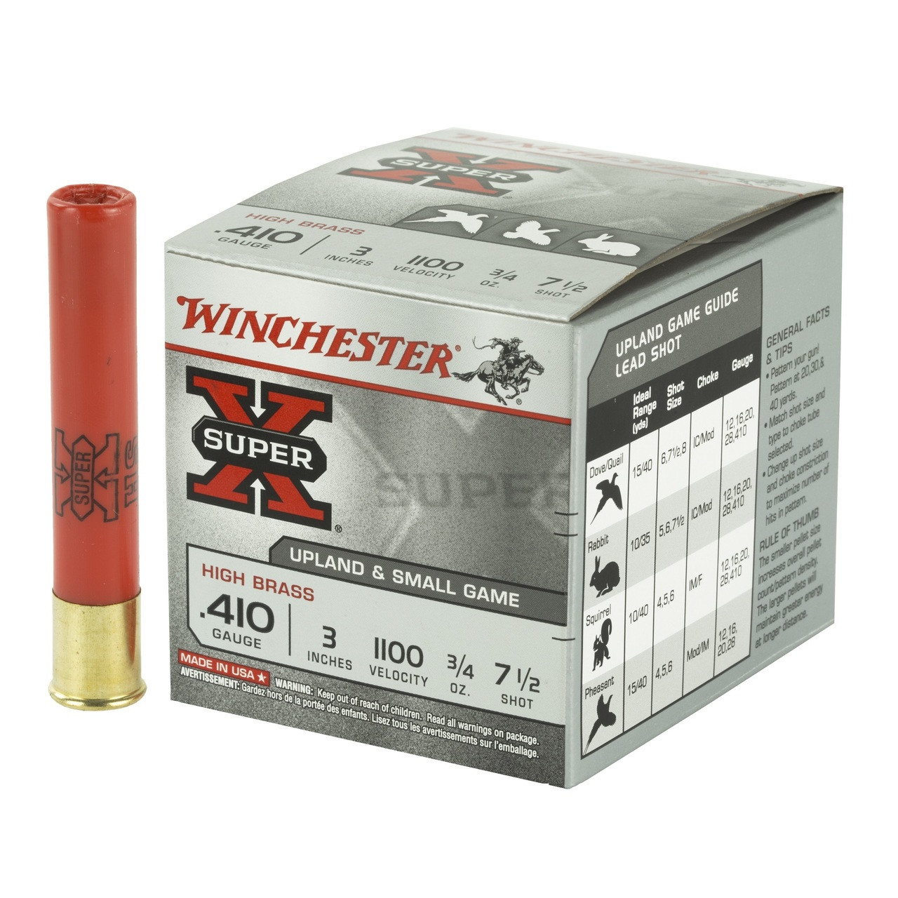 Winchester Super X High Brass Game Load 410 Ga, 3, #4 Lead Shot