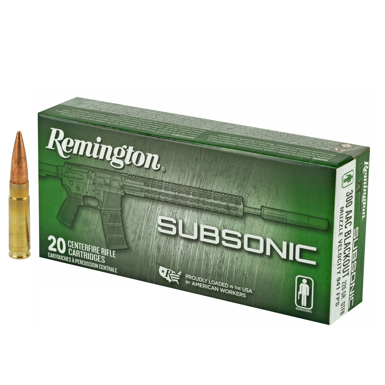 Remington Subsonic .300 AAC Blackout 220gr Open Tip Flat Base 20/Box