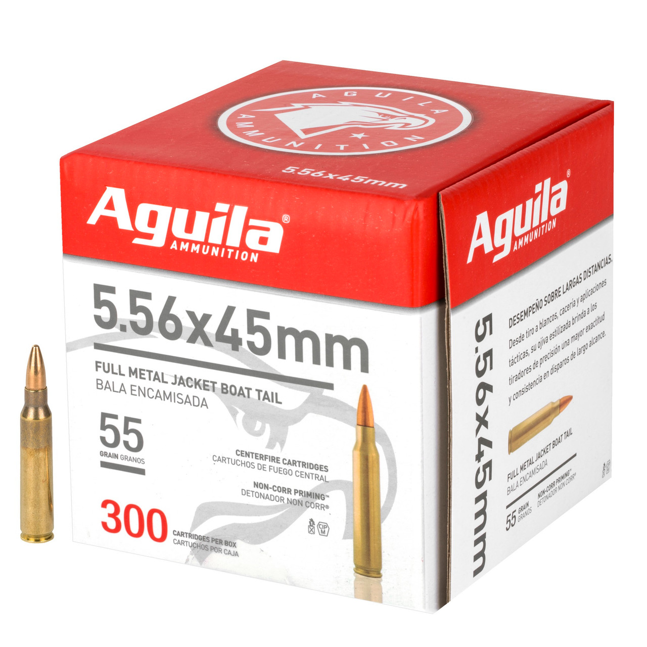 Aguila 223 Remington 55gr Full Metal Jacket Boat Tail 300box Munitions Express 