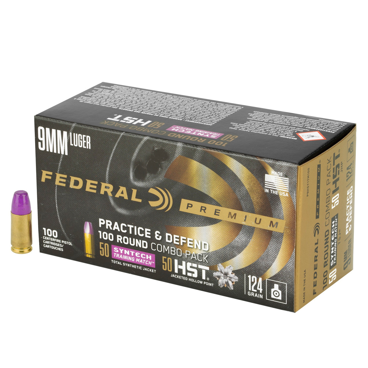 Federal Premium Practice & Defend Combo Pack 9mm Luger Ammo 124gr ...