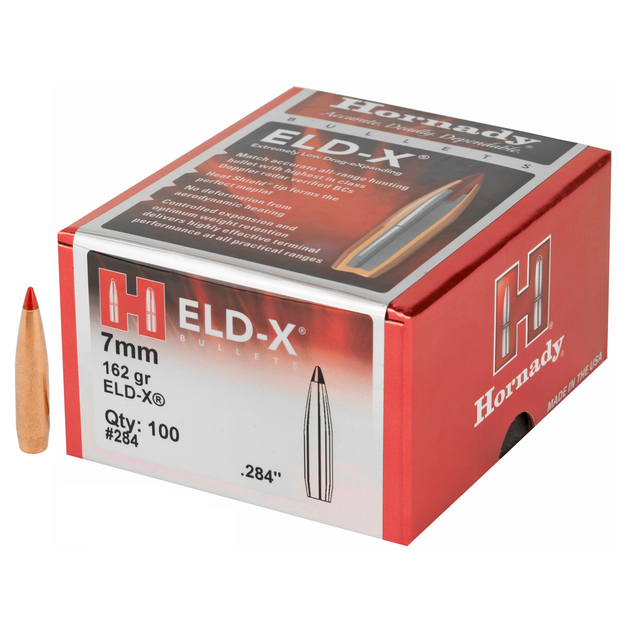 Hornady ELD-X .284 Caliber / 7mm (.284 Diameter) Bullets 162gr