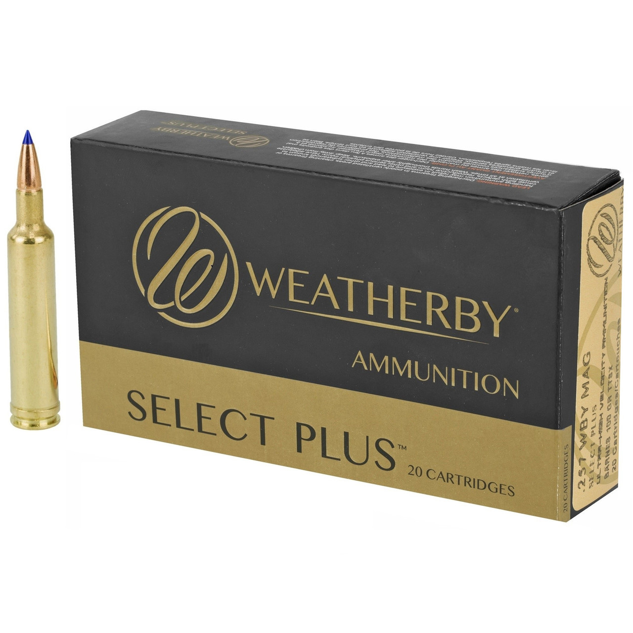 Weatherby Select Plus 257 Weatherby Magnum Ammo 100gr Barnes Ttsx Polymer Tipped Spitzer Lead Free Box