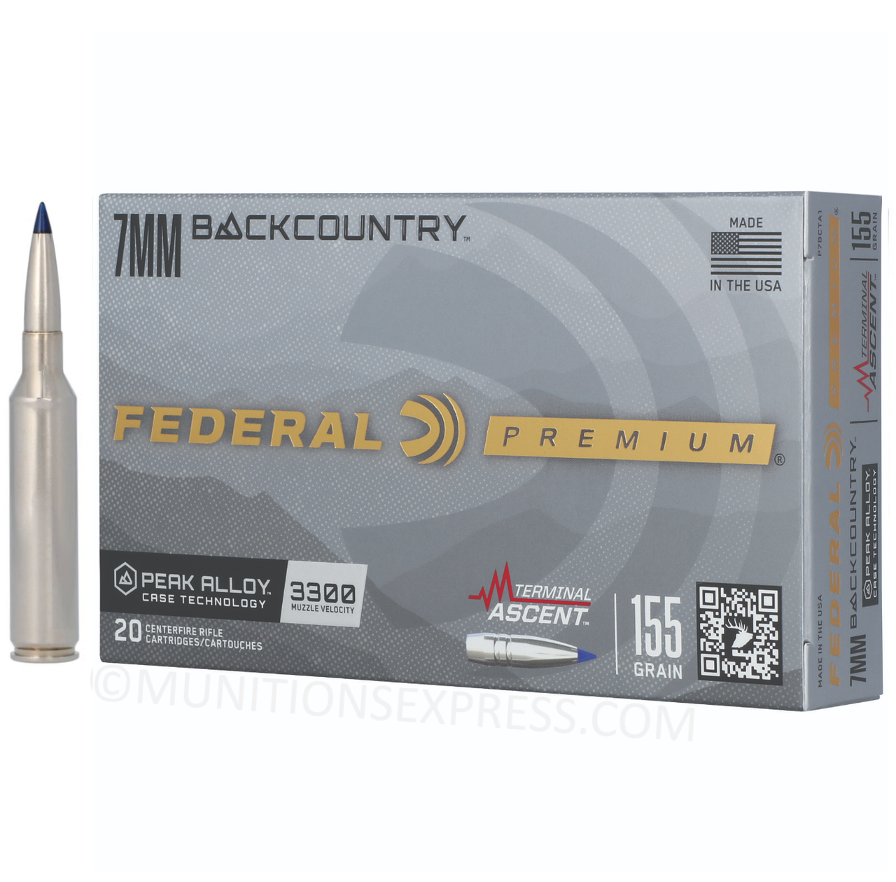 Federal Premium Terminal Ascent 7mm Backcountry Ammo 155gr Polymer Tip ...