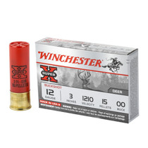 Winchester Super-X Deer 12ga 3" Buffered #00 Buckshot 15 Pellets 5/Box