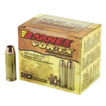 Brand: Barnes Ammo | MPN: 21547 | Use: Defense, Hunting | Caliber: .45 Colt (.45 Long Colt) | Grain: 200 | Bullet: Solid Copper Hollow Point | MUNITIONS EXPRESS